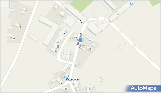Krzepice, Krzepice, 10, mapa Krzepice
