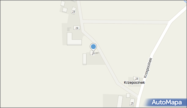 Krzepocinek, Krzepocinek, 27, mapa Krzepocinek