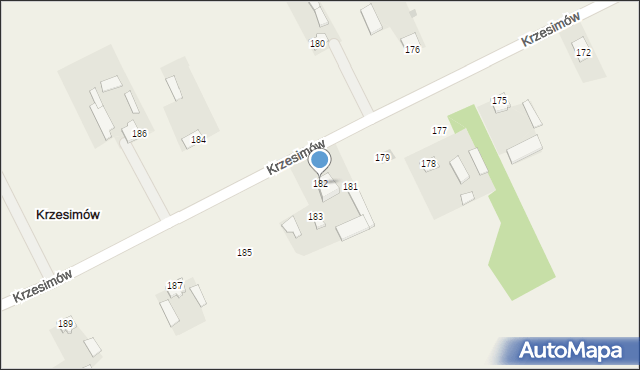 Krzesimów, Krzesimów, 182, mapa Krzesimów