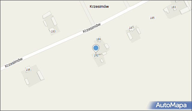 Krzesimów, Krzesimów, 191, mapa Krzesimów
