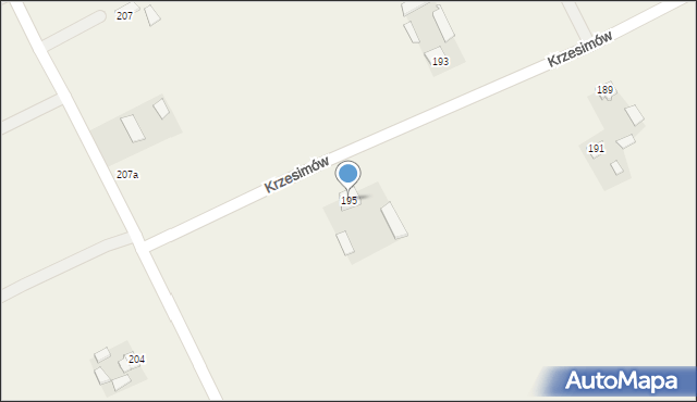 Krzesimów, Krzesimów, 195, mapa Krzesimów