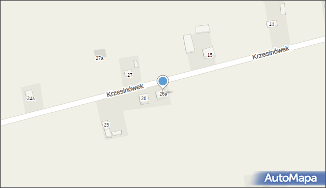 Krzesin-Parcela, Krzesin-Parcela, 26a, mapa Krzesin-Parcela