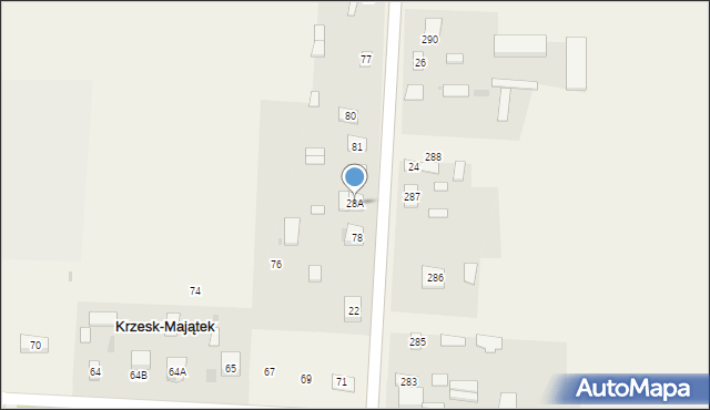 Krzesk-Majątek, Krzesk-Majątek, 28A, mapa Krzesk-Majątek