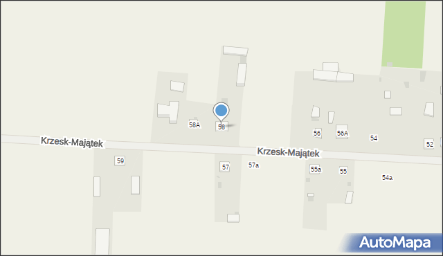 Krzesk-Majątek, Krzesk-Majątek, 58, mapa Krzesk-Majątek
