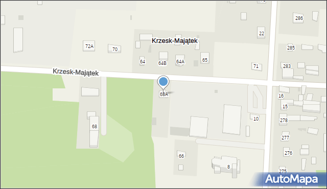 Krzesk-Majątek, Krzesk-Majątek, 68A, mapa Krzesk-Majątek