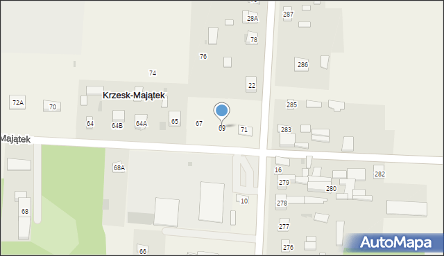 Krzesk-Majątek, Krzesk-Majątek, 69, mapa Krzesk-Majątek