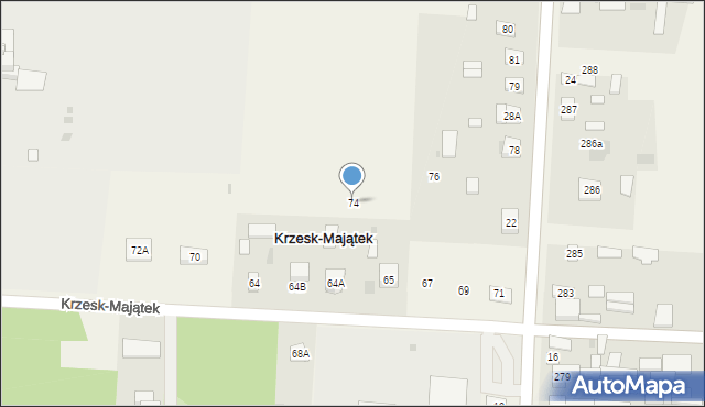 Krzesk-Majątek, Krzesk-Majątek, 74, mapa Krzesk-Majątek