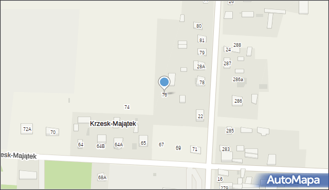 Krzesk-Majątek, Krzesk-Majątek, 76, mapa Krzesk-Majątek