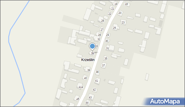 Krześlin, Krześlin, 34, mapa Krześlin