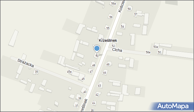 Krześlinek, Krześlinek, 51, mapa Krześlinek