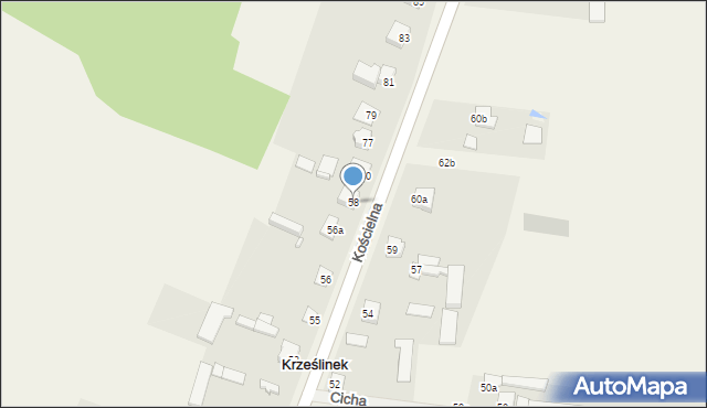 Krześlinek, Krześlinek, 58, mapa Krześlinek