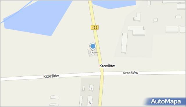 Krześlów, Krześlów, 3, mapa Krześlów
