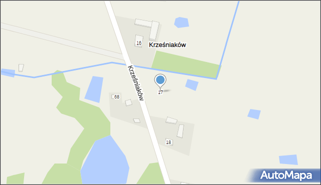 Krześniaków, Krześniaków, 17, mapa Krześniaków