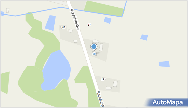 Krześniaków, Krześniaków, 18, mapa Krześniaków