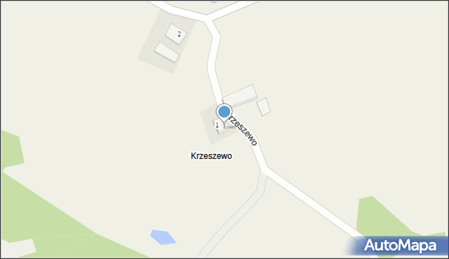 Krzeszewo, Krzeszewo, 1a, mapa Krzeszewo