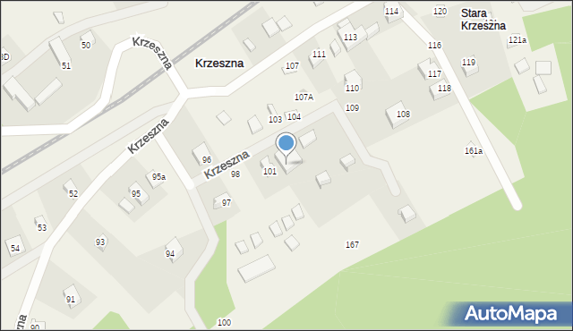 Krzeszna, Krzeszna, 102, mapa Krzeszna