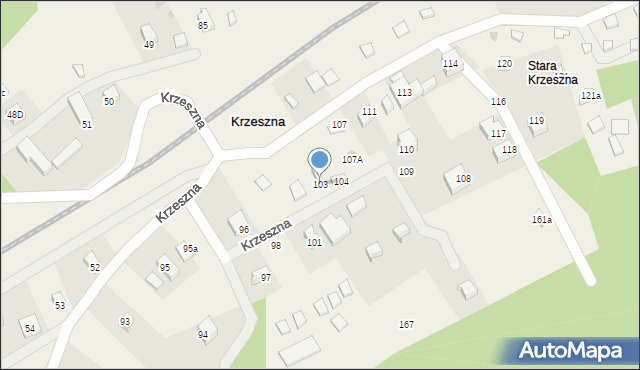 Krzeszna, Krzeszna, 103, mapa Krzeszna