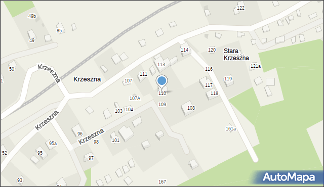 Krzeszna, Krzeszna, 110, mapa Krzeszna