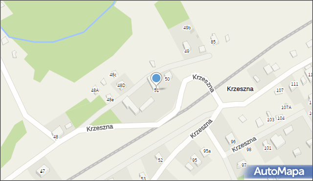 Krzeszna, Krzeszna, 51, mapa Krzeszna