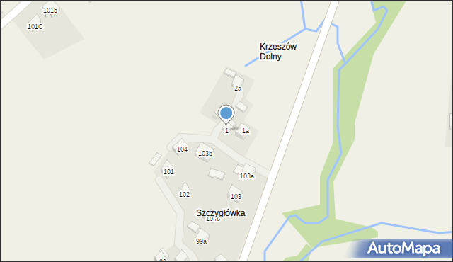 Krzeszów, Krzeszów, 1, mapa Krzeszów