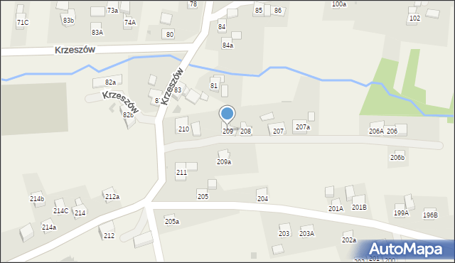 Krzeszów, Krzeszów, 209, mapa Krzeszów