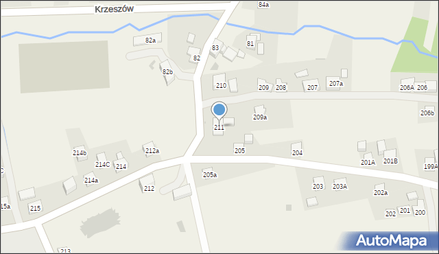 Krzeszów, Krzeszów, 211, mapa Krzeszów