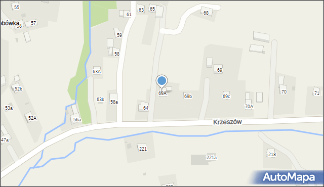 Krzeszów, Krzeszów, 69A, mapa Krzeszów