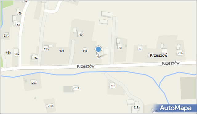 Krzeszów, Krzeszów, 70A, mapa Krzeszów