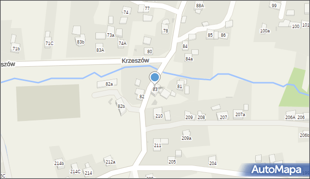 Krzeszów, Krzeszów, 83, mapa Krzeszów