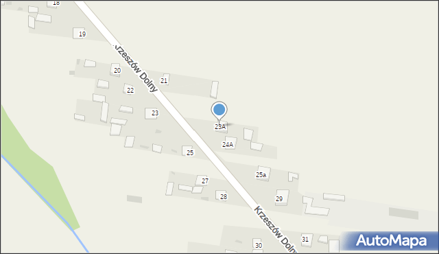 Krzeszów Dolny, Krzeszów Dolny, 23A, mapa Krzeszów Dolny