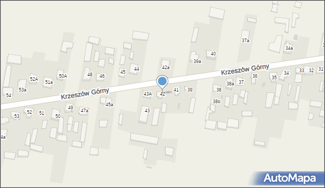 Krzeszów Górny, Krzeszów Górny, 42, mapa Krzeszów Górny
