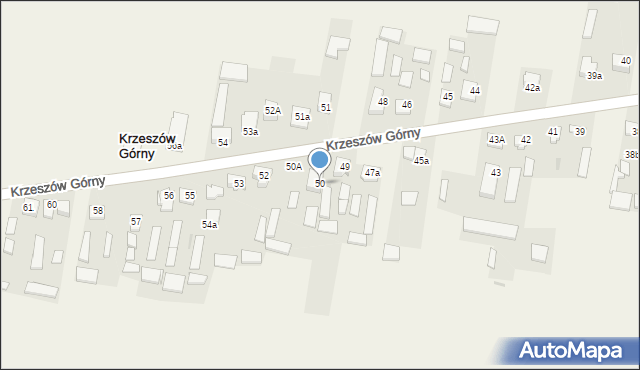 Krzeszów Górny, Krzeszów Górny, 50, mapa Krzeszów Górny