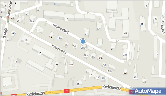 Krzeszowice, Krakowska, 28C, mapa Krzeszowice