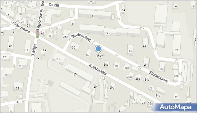 Krzeszowice, Krakowska, 30a, mapa Krzeszowice