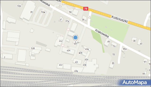 Krzeszowice, Krakowska, 43l, mapa Krzeszowice