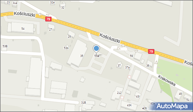 Krzeszowice, Krakowska, 53a, mapa Krzeszowice