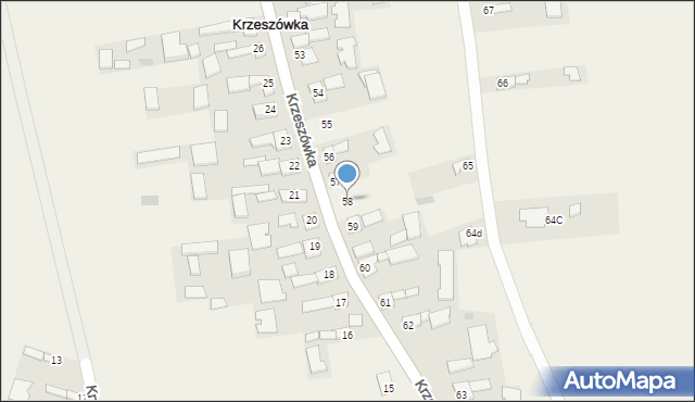 Krzeszówka, Krzeszówka, 58, mapa Krzeszówka