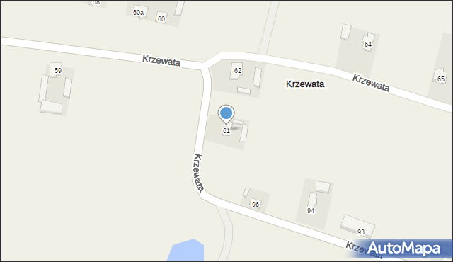 Krzewata, Krzewata, 61, mapa Krzewata