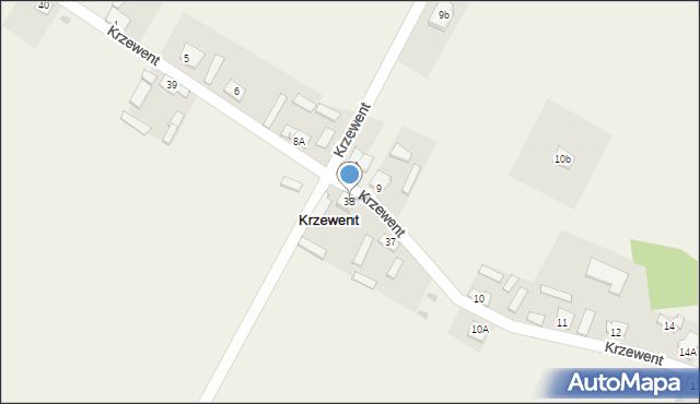 Krzewent, Krzewent, 38, mapa Krzewent