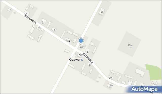 Krzewent, Krzewent, 9A, mapa Krzewent