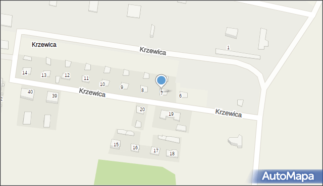 Krzewica, Krzewica, 7, mapa Krzewica