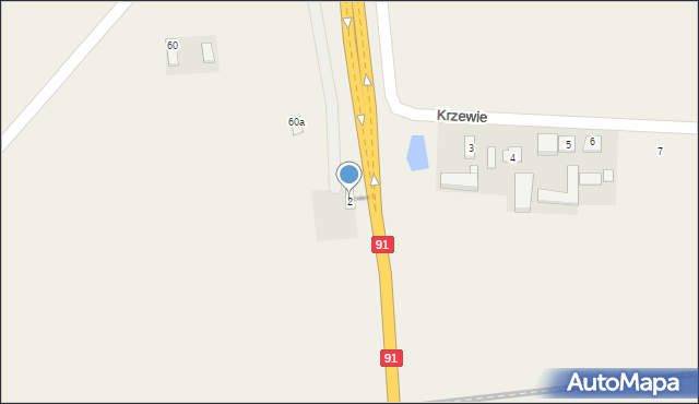 Krzewie, Krzewie, 2, mapa Krzewie