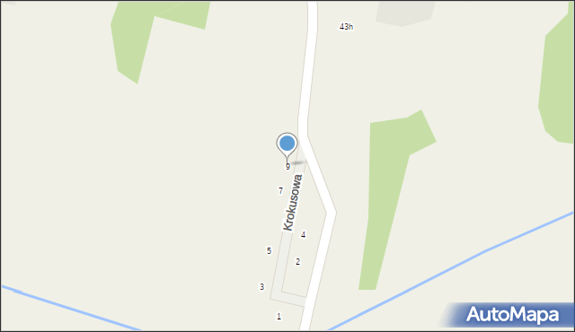 Krzewina, Krokusowa, 9, mapa Krzewina
