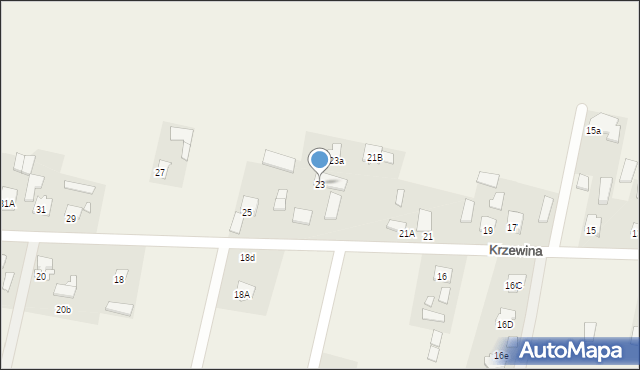 Krzewina, Krzewina, 23, mapa Krzewina