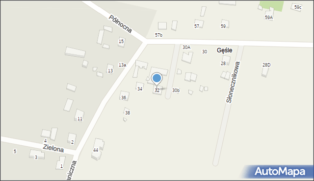 Krzewina, Krzewina, 32, mapa Krzewina