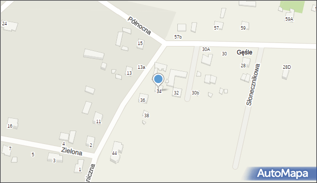 Krzewina, Krzewina, 34, mapa Krzewina