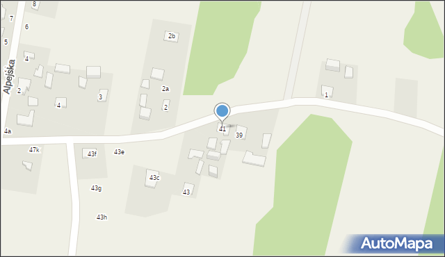 Krzewina, Krzewina, 41, mapa Krzewina