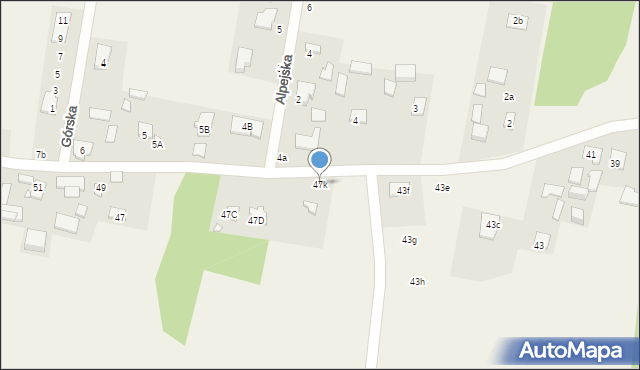 Krzewina, Krzewina, 47k, mapa Krzewina