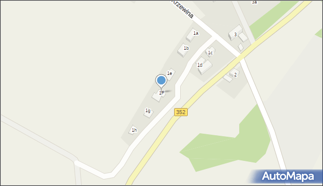 Krzewina, Krzewina, 1F, mapa Krzewina