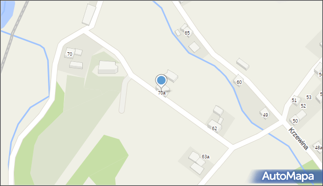 Krzewina, Krzewina, 70a, mapa Krzewina